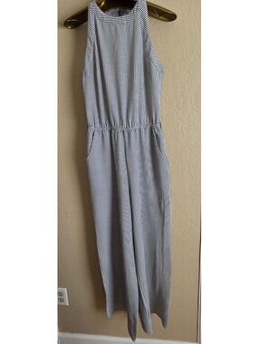 Monteau Los Angeles Mixed Stripe Sleeveless Halter Jumpsuit Size S